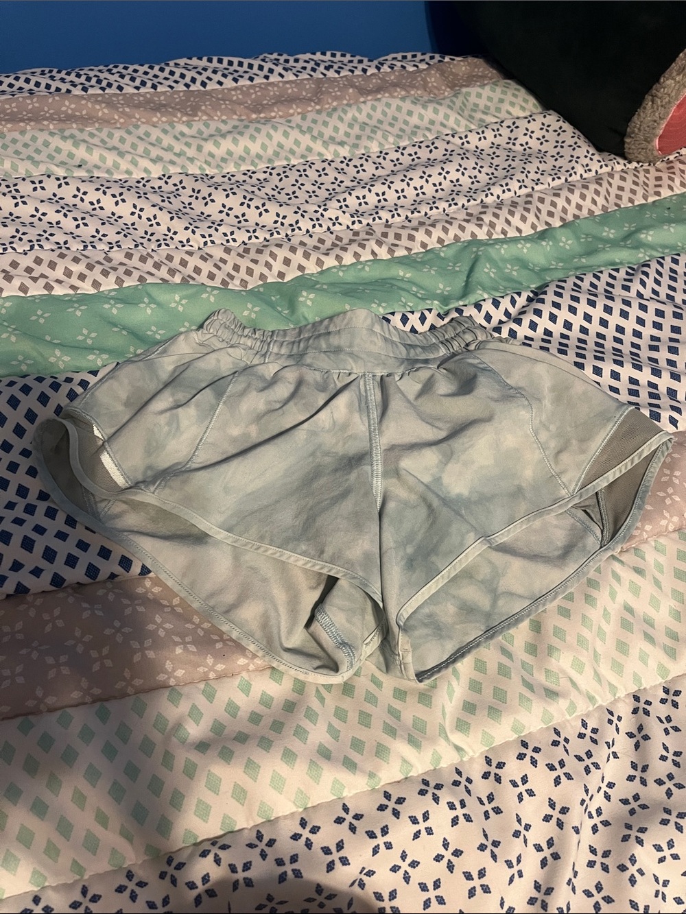 lululemon athletica Light Blue Tie-Dye Athletic Shorts